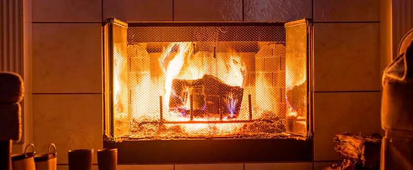 Mendota Hearth Landscape Fireplace Installation in Wyandotte, Michigan