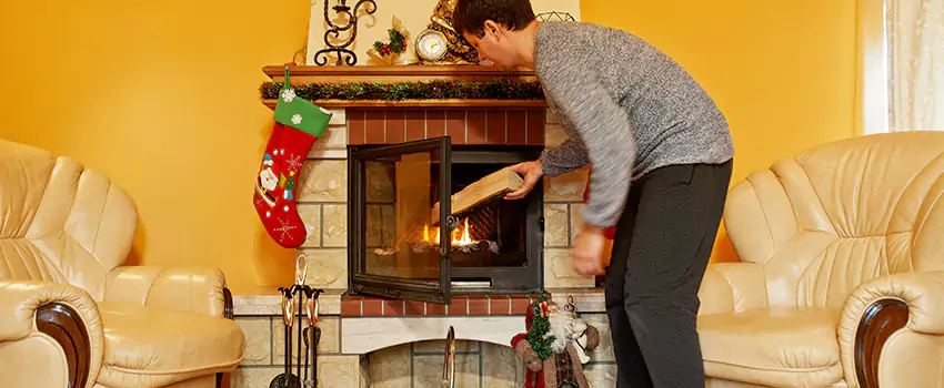 Rusted Metal Fireplace Restoration in Wyandotte, Michigan